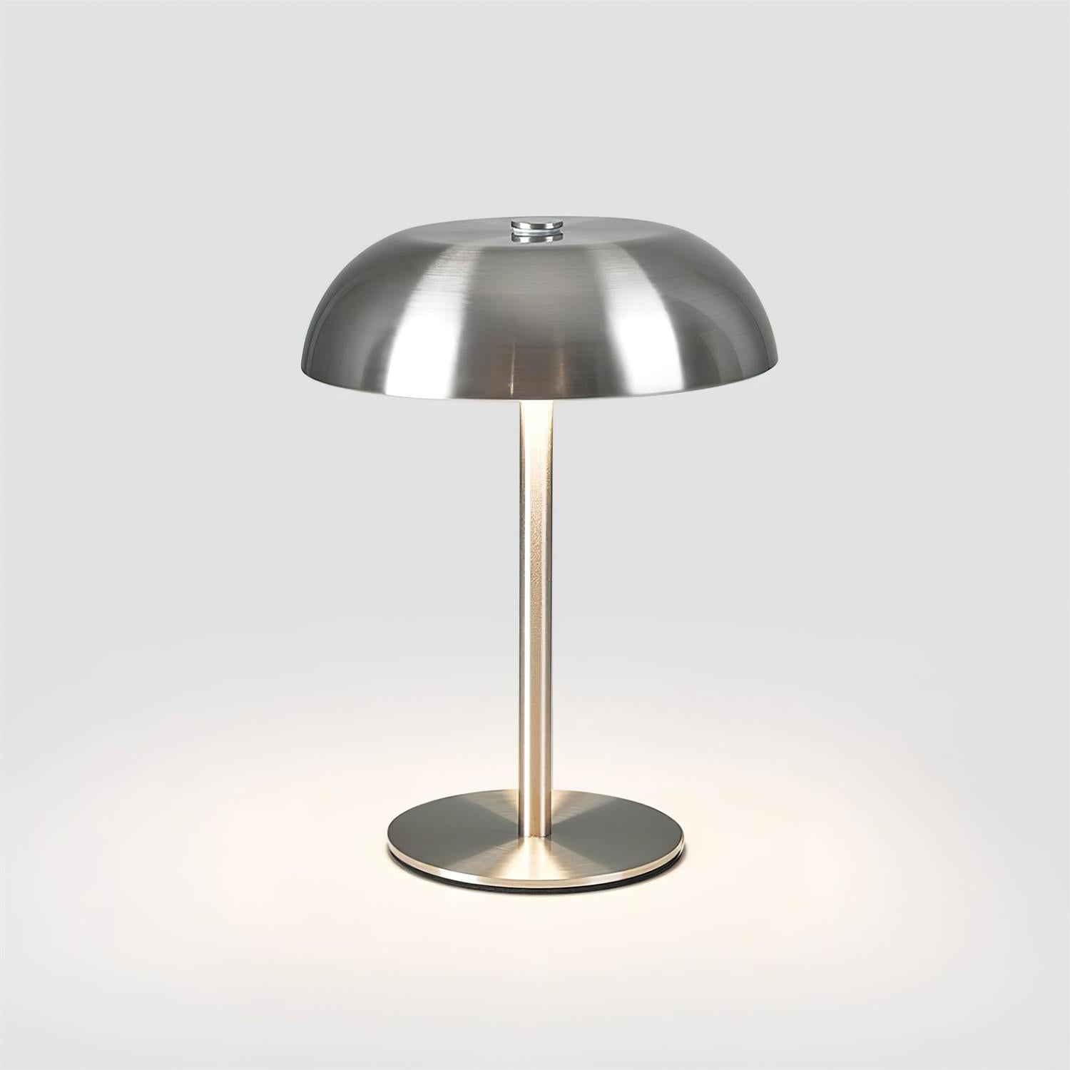 Crescent Modern Metal Table Lamp - Integrated LED, Stylish Silver Finish 2