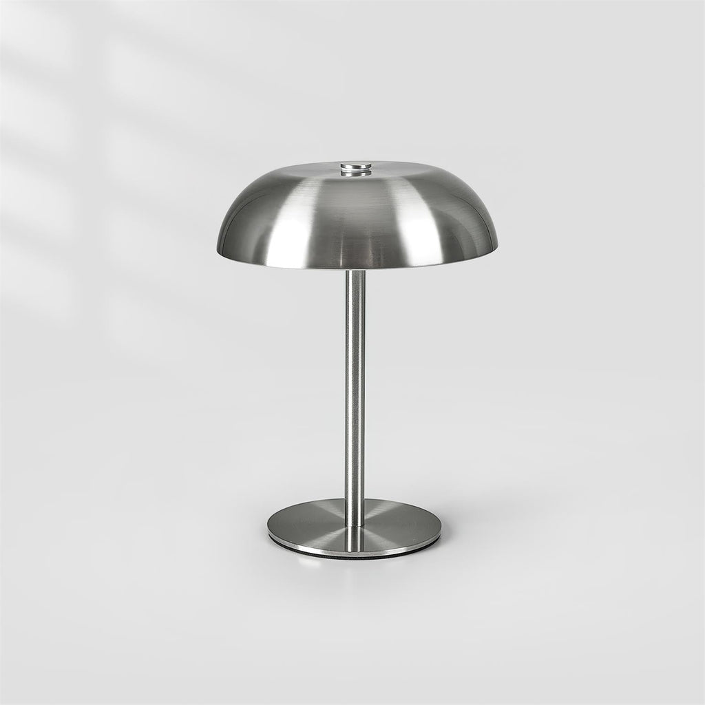 Crescent Modern Metal Table Lamp - Integrated LED, Stylish Silver Finish 6