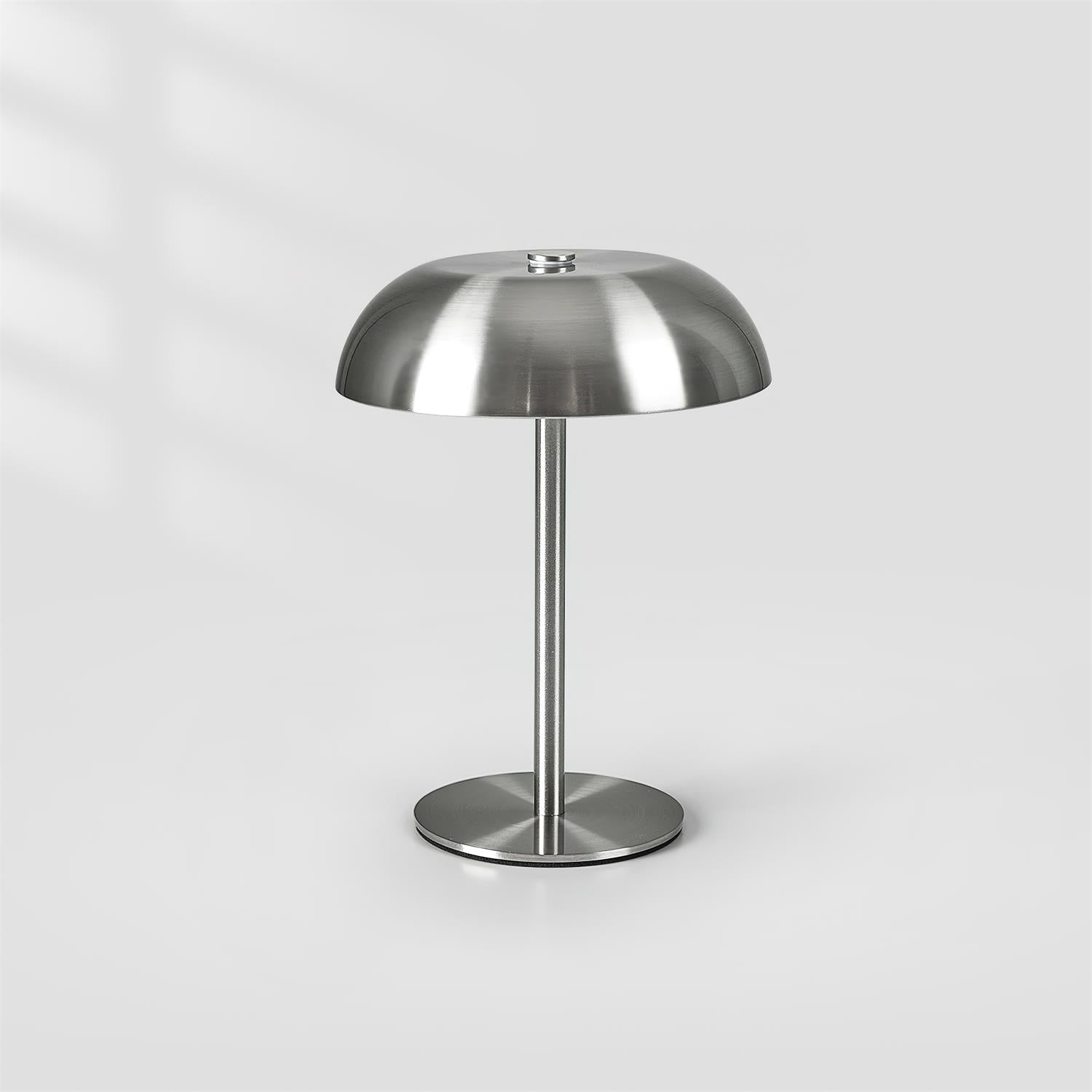 Crescent Modern Metal Table Lamp - Integrated LED, Stylish Silver Finish 6