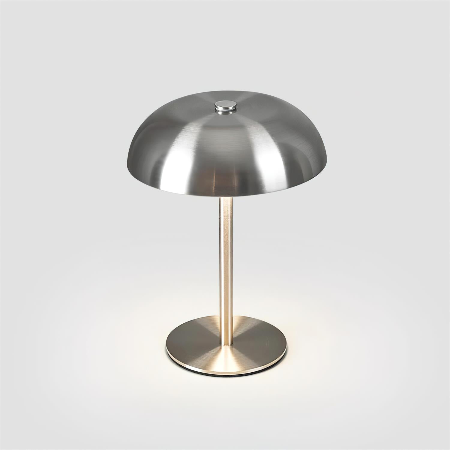 Crescent Modern Metal Table Lamp - Integrated LED, Stylish Silver Finish 7