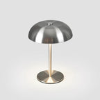 Crescent Modern Metal Table Lamp - Integrated LED, Stylish Silver Finish 7
