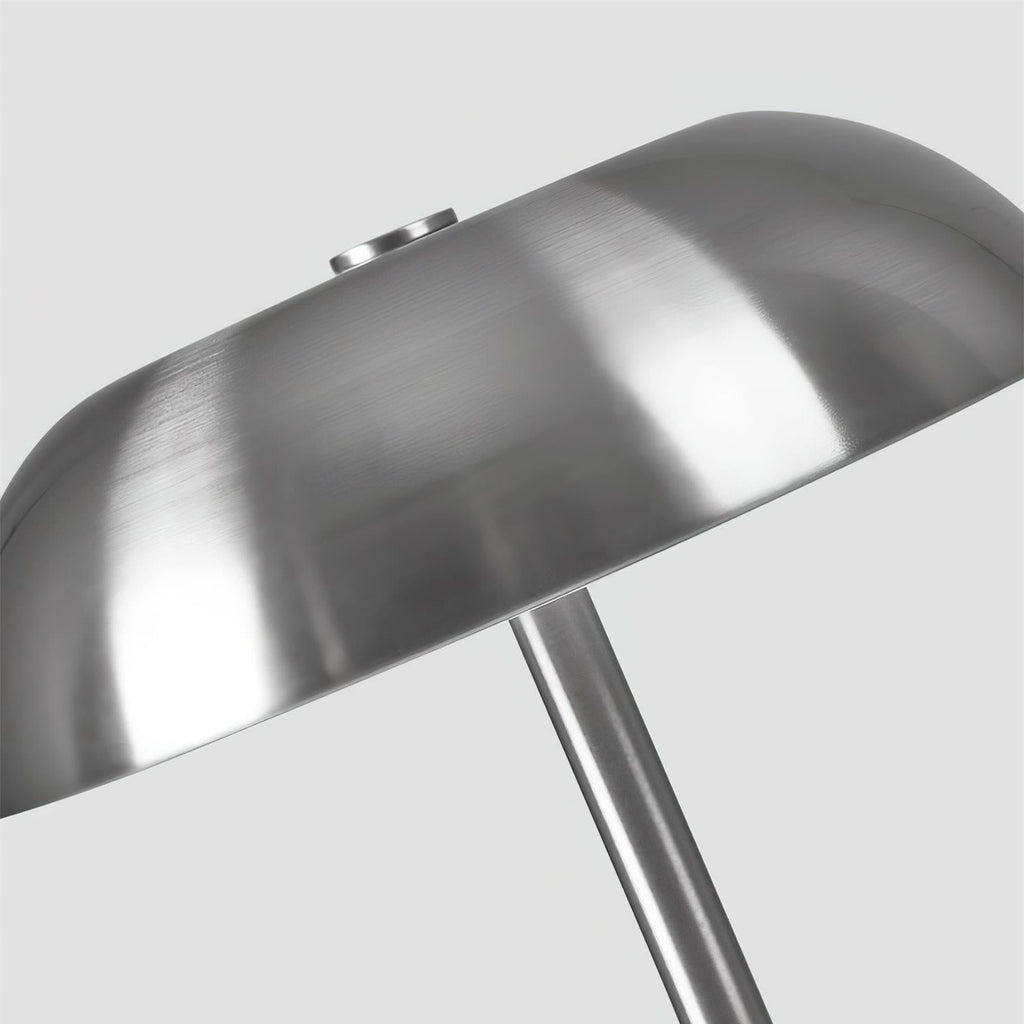 Crescent Modern Metal Table Lamp - Integrated LED, Stylish Silver Finish 8