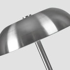 Crescent Modern Metal Table Lamp - Integrated LED, Stylish Silver Finish 8