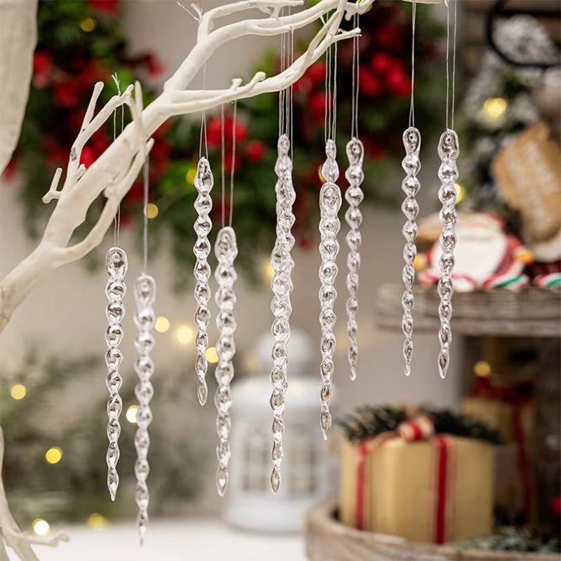 Crystal Icicle Christmas Ornaments for Sparkling Winter Decor