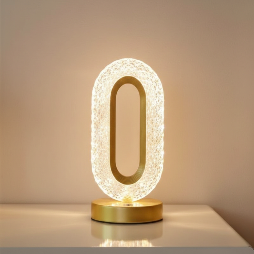 Crystal Table Lamp – Dimmable, Cordless & Adjustable Light Modes