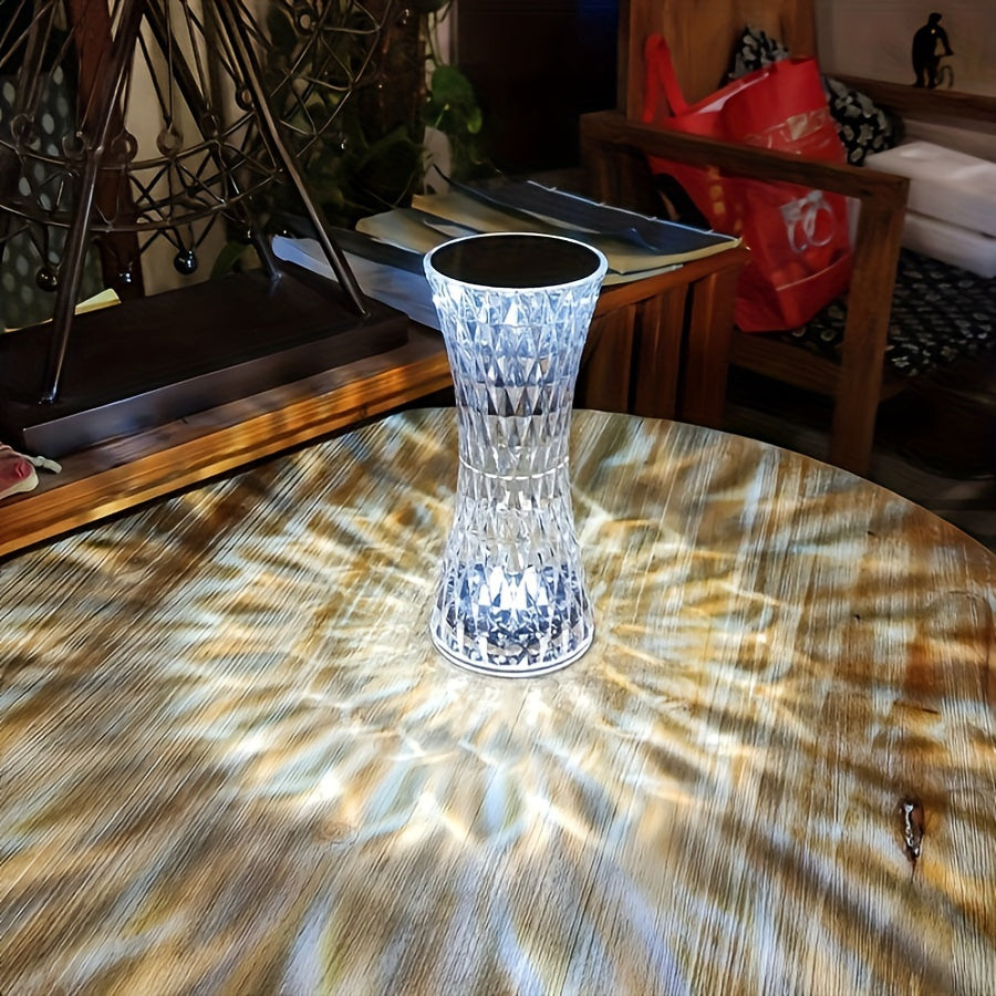 Crystal Touch Table Lamp - Cordless LED Bedside Light with Touch Control 0