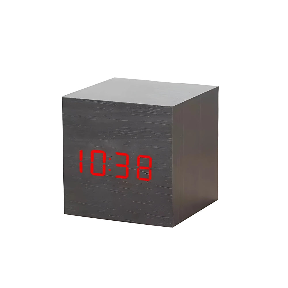 Cube LED Alarm Clock - Compact Digital Clock with Temperature Display 1