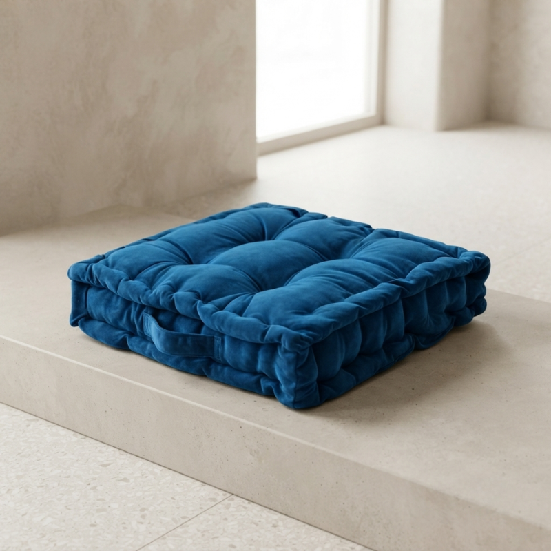 Cushion Microfibre Structured Meditation Seating Cushion Neutral Tone 01