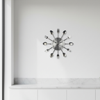 Cutlery Round Wall Clock - Unique Kitchen Decor with Silent Operation 2