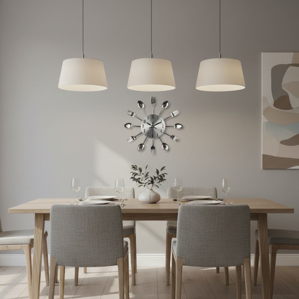 Cutlery Round Wall Clock - Unique Kitchen Decor with Silent Operation 3