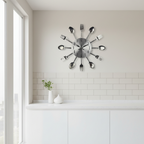 Cutlery Round Wall Clock - Unique Kitchen Decor with Silent Operation 4
