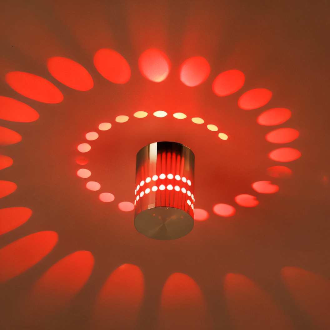 Cylindrical LED Wall Light - Modern Sconce Light with Spiral Projection 3
