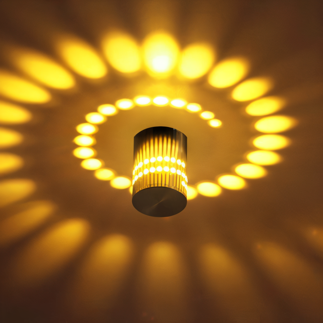 Cylindrical LED Wall Light - Modern Sconce Light with Spiral Projection 4