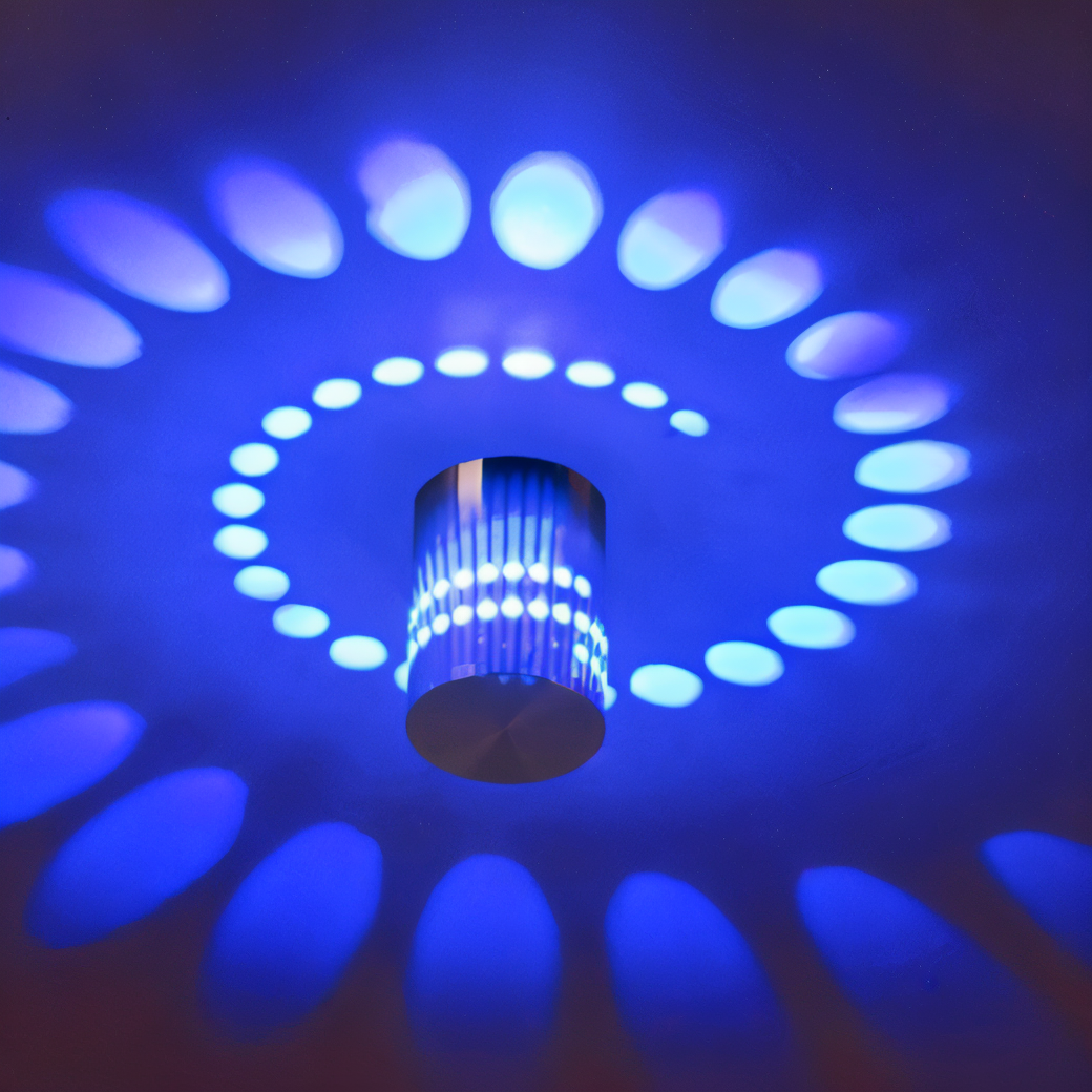 Cylindrical LED Wall Light - Modern Sconce Light with Spiral Projection 5