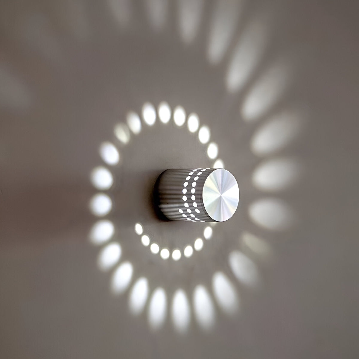 Cylindrical LED Wall Light - Modern Sconce Light with Spiral Projection 9