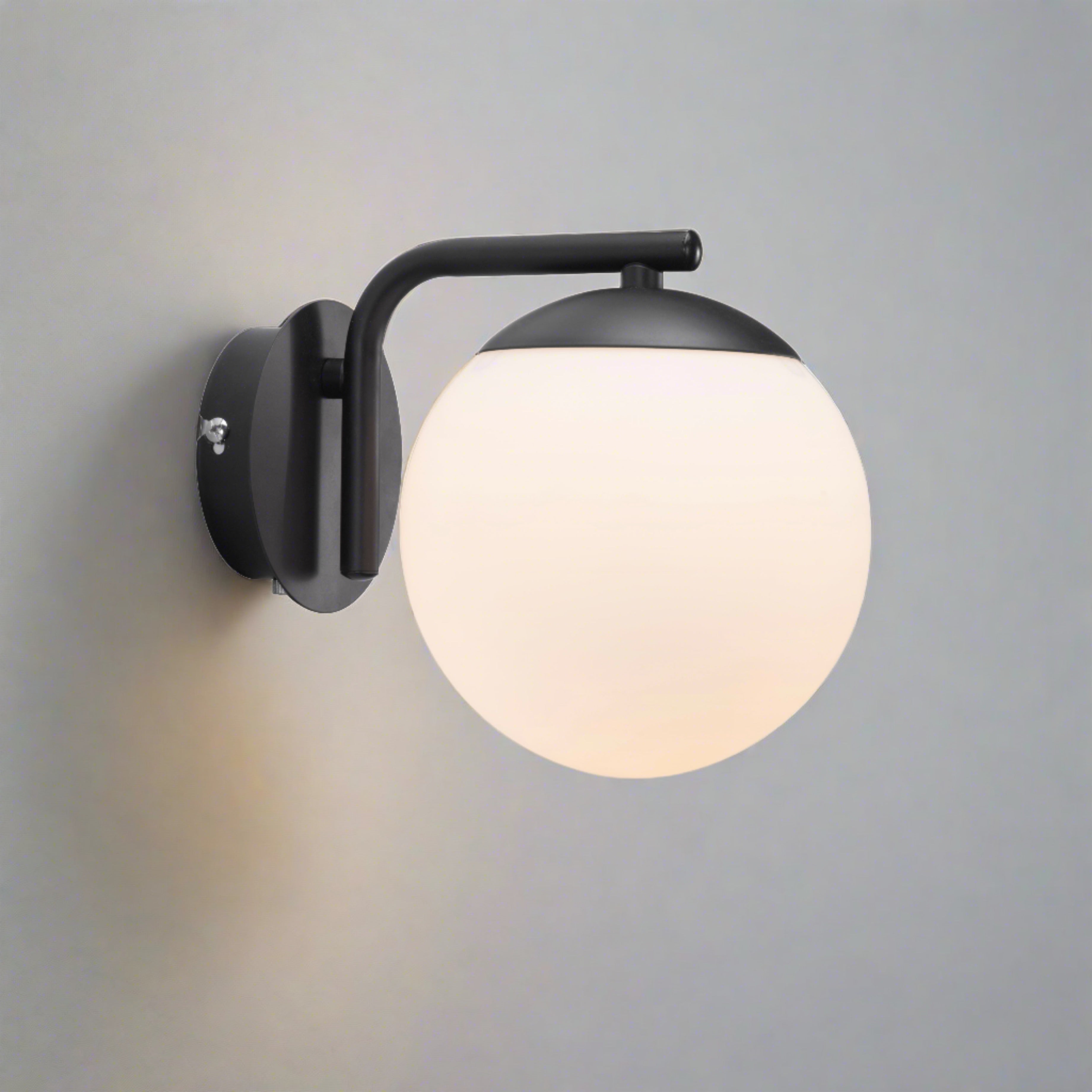 Globe Wall Light, Glass Shade, E14 Bulb, Hardwired Installation 2