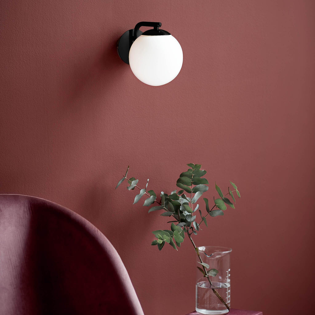Globe Wall Light, Glass Shade, E14 Bulb, Hardwired Installation 1