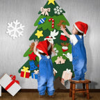 DIY Felt Christmas Tree Craft Kit for Kids – 98 cm Tall with 25 Colorful Hook-and-Loop Decorations for Creative Play 1