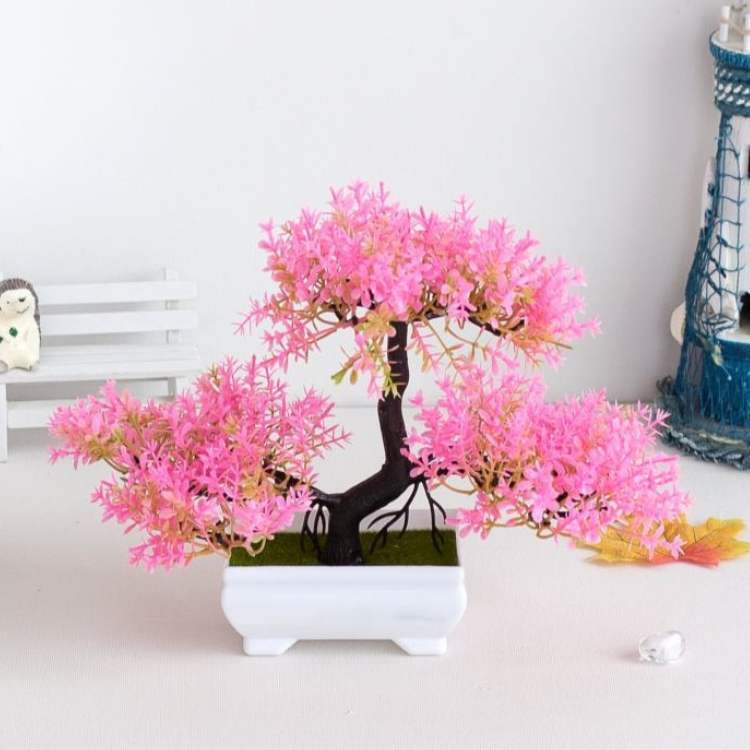 Decorative Bonsai Pot - Realistic Lotus Design, Minimalist Indoor Planter 5