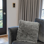 Decorative Cushion, Polyester Fiber Filled, Tibetan Lambskin Front