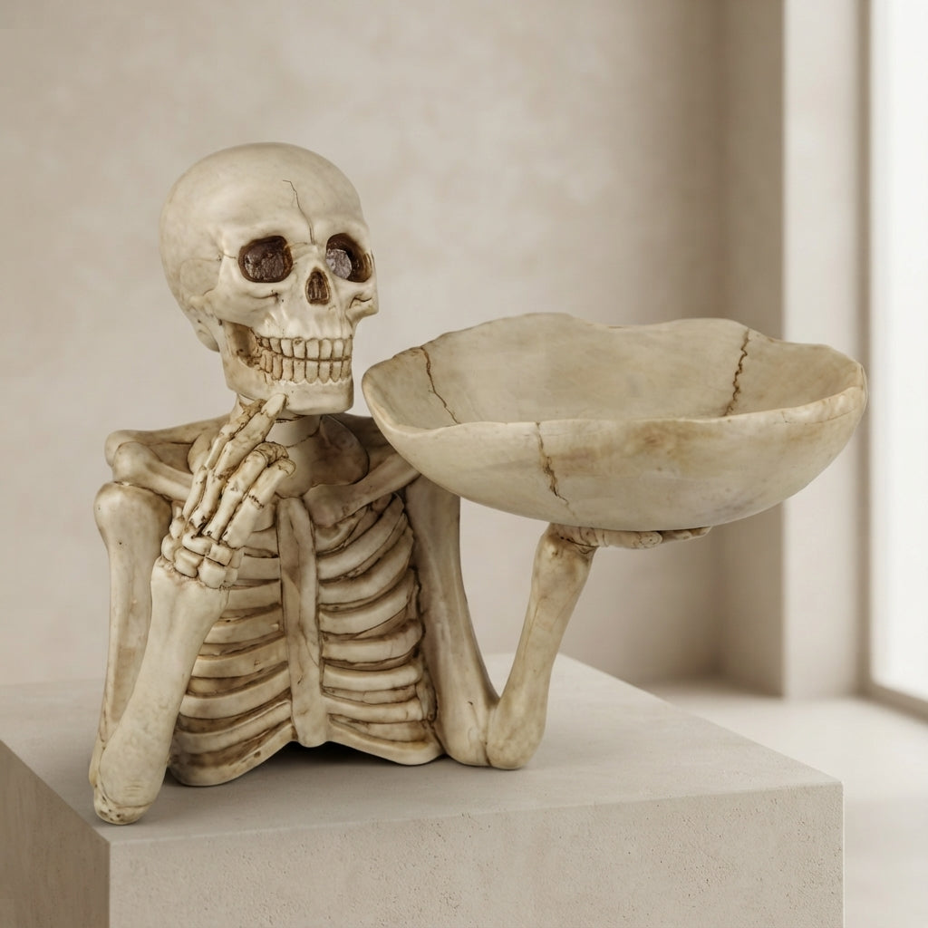 Decorative Tray Resin Skull Design Halloween Tabletop Organizer 1