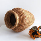 Decorative Vase Hand Woven Natural Rattan – Earthy Tone for Dried or Artificial Floral Arrangements 5
