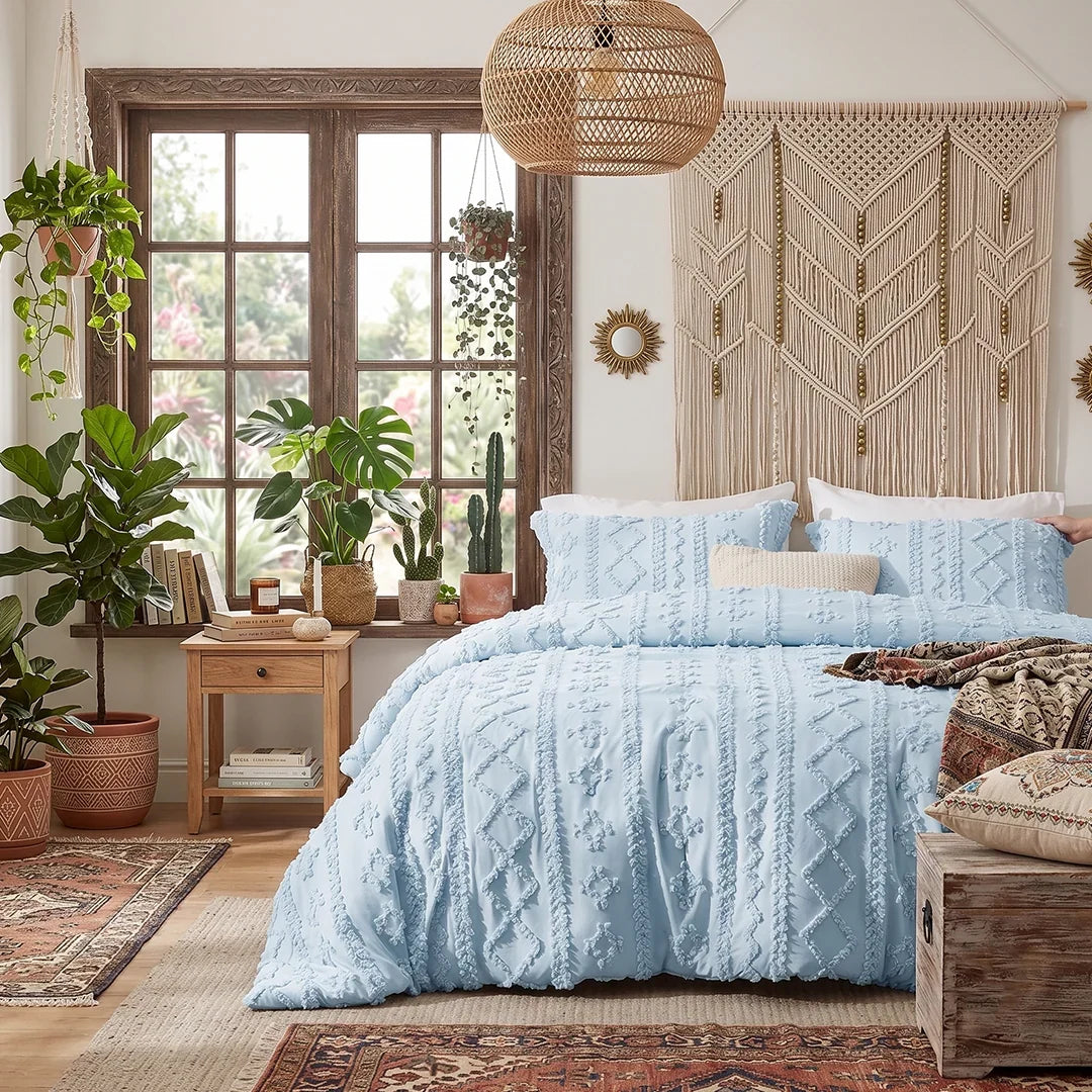 Deluxe Boho Tufted Comforter - Soft, Cozy King Bedding Set 10