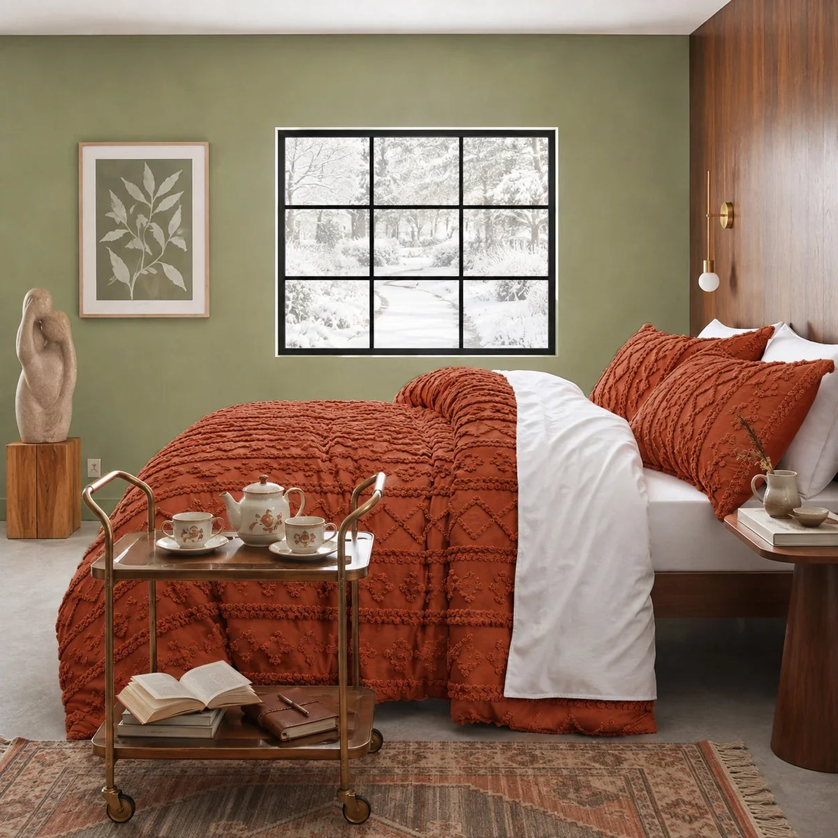 Deluxe Boho Tufted Comforter - Soft, Cozy King Bedding Set 2