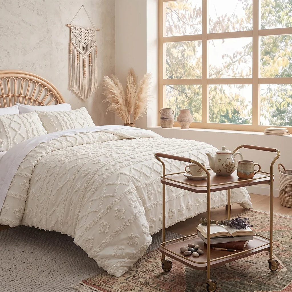 Deluxe Boho Tufted Comforter - Soft, Cozy King Bedding Set 7