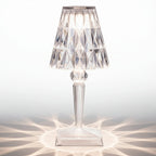 Diamond Acrylic Table Lamp - Rechargeable LED, Cordless Design 0