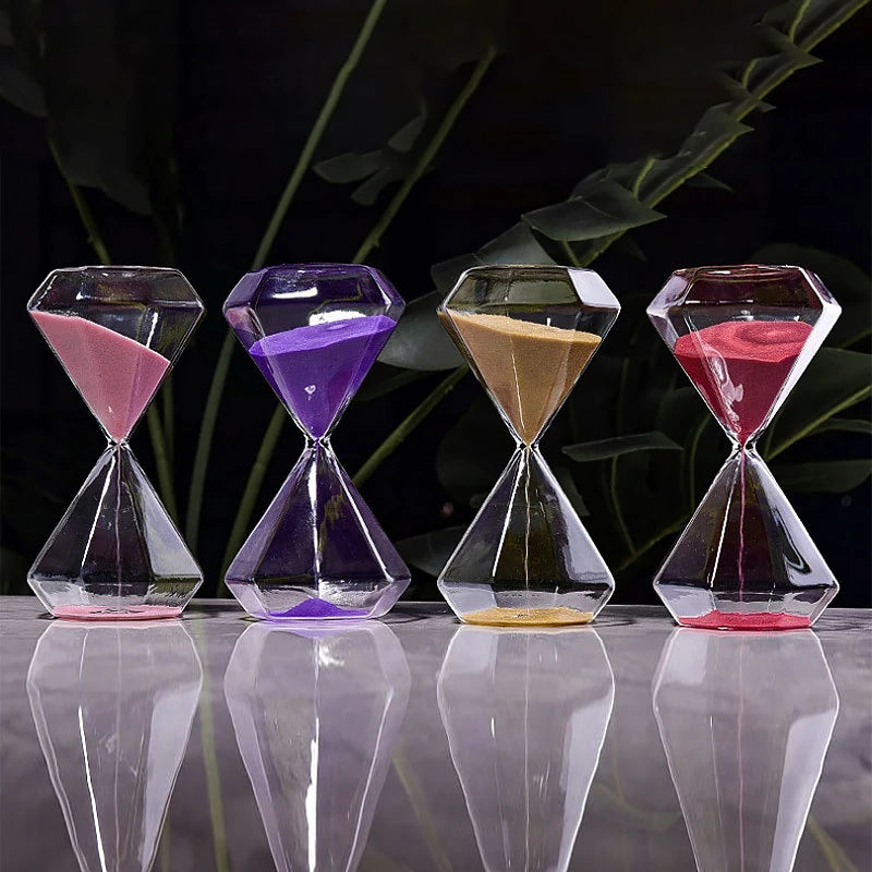 Diamond Sand Clock - Elegant 5 Minute Hourglass Timer for Focus 1