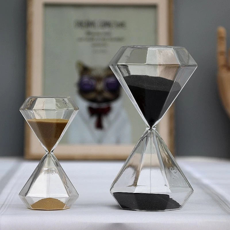 Diamond Sand Clock - Elegant 5 Minute Hourglass Timer for Focus 4