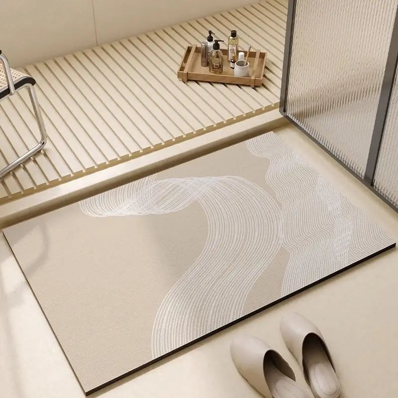 Diatomite Non-Slip Bath Mat - Quick-Drying, Stylish & Safe Design 4