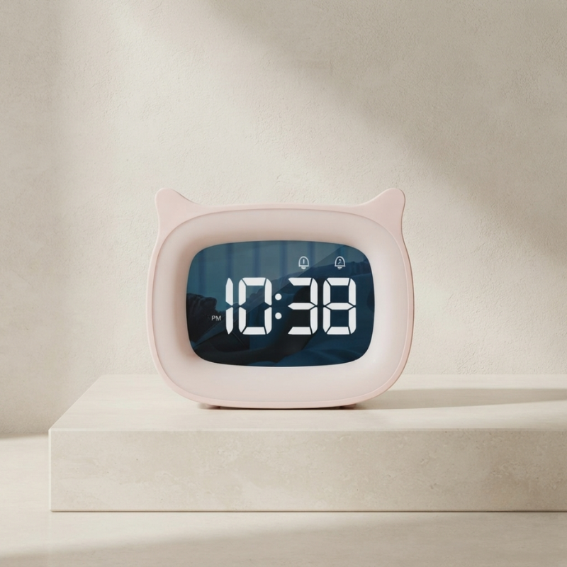 Digital Alarm Clock Voice Activated Dual Alarm Rechargeable 01