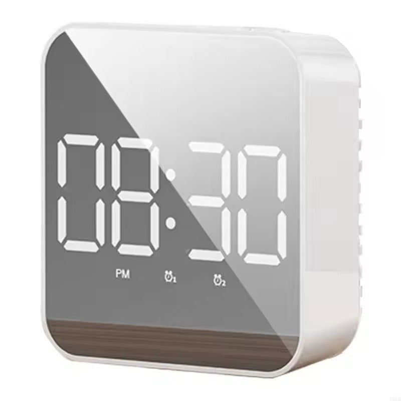 Digital LED Alarm Clock, Voice Activated Display, Temperature Display, Square Design 3