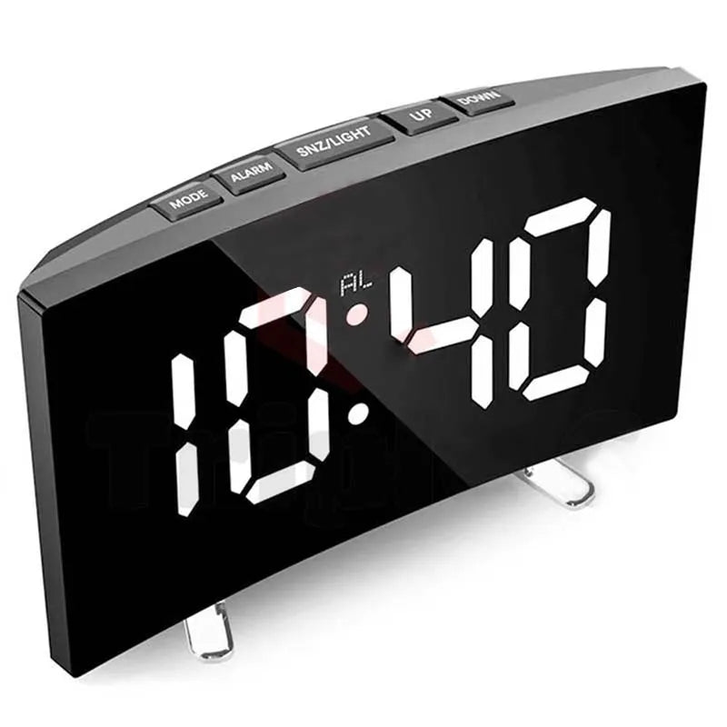 Digital Mirror Alarm Clock - Elegant LED Display with Adjustable Colors 0