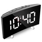 Digital Mirror Alarm Clock - Elegant LED Display with Adjustable Colors 0