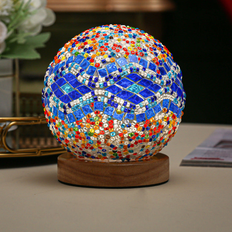 Dimmable Glass Mosaic Table Lamp - Stylish Bedroom & Living Room Lighting 10