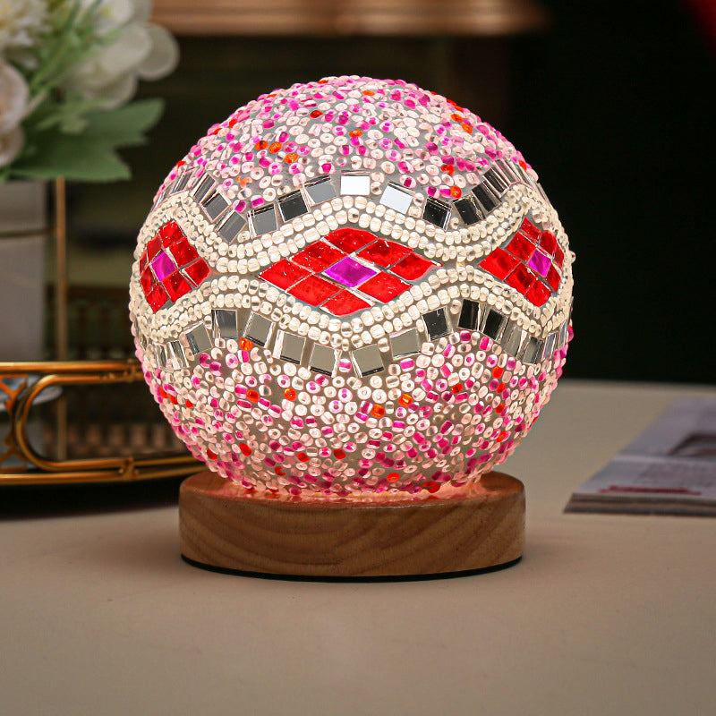 Dimmable Glass Mosaic Table Lamp - Stylish Bedroom & Living Room Lighting 13