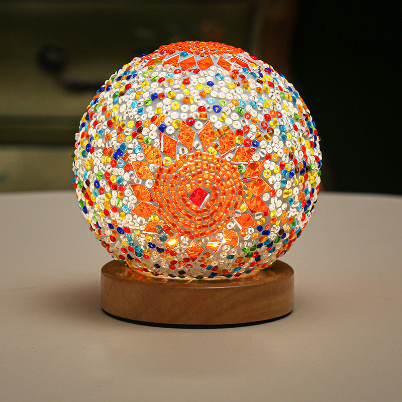 Dimmable Glass Mosaic Table Lamp - Stylish Bedroom & Living Room Lighting 14