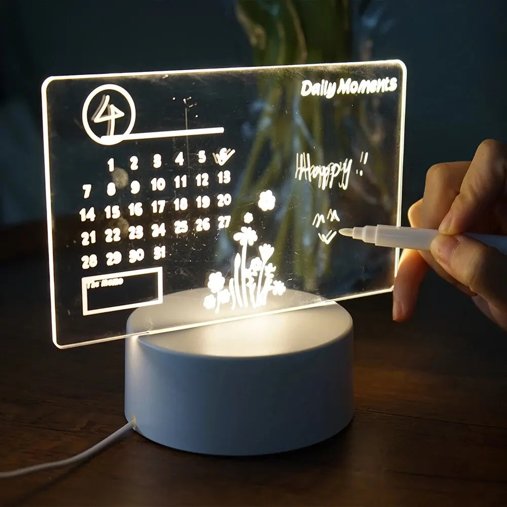 Dimmable LED Table Lamp with Integrated Note Board for Home and Office – Compact Acrylic Desk Lamp 0