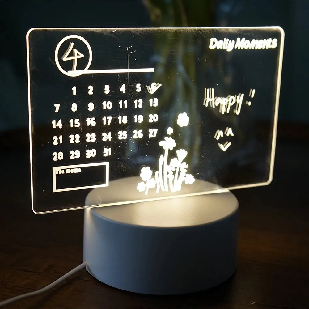 Dimmable LED Table Lamp with Integrated Note Board for Home and Office – Compact Acrylic Desk Lamp 2