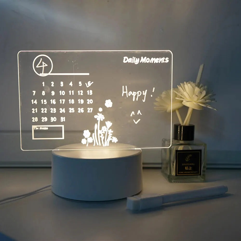 Dimmable LED Table Lamp with Integrated Note Board for Home and Office – Compact Acrylic Desk Lamp 3
