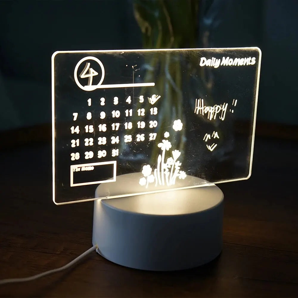 Dimmable LED Table Lamp with Integrated Note Board for Home and Office – Compact Acrylic Desk Lamp 4