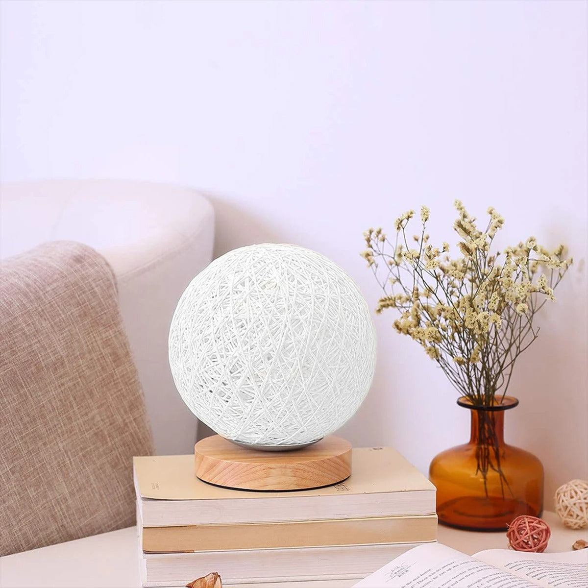 Dimmable Rattan LED Table Lamp – Handcrafted Bedside Lamp for Cozy Ambiance and Unique Texture 4