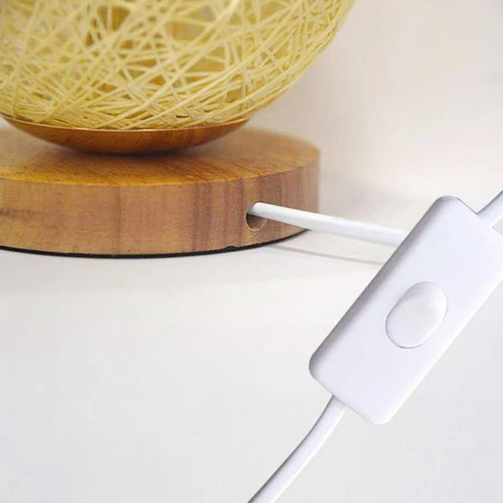 Dimmable Rattan LED Table Lamp – Handcrafted Bedside Lamp for Cozy Ambiance and Unique Texture 5