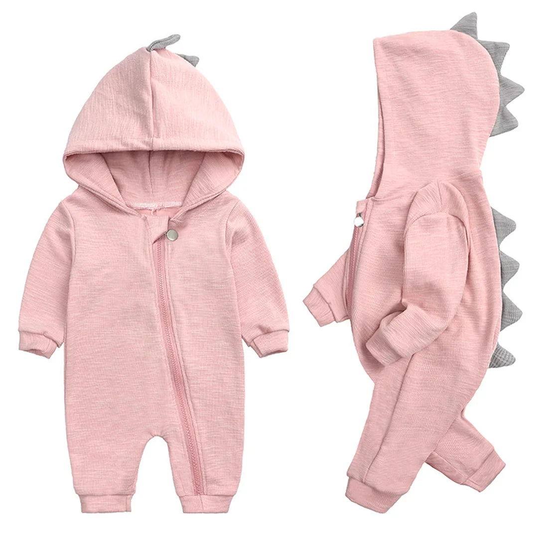Dinosaur Baby Onesie - Soft Cotton Hooded Romper for Cozy Comfort 4