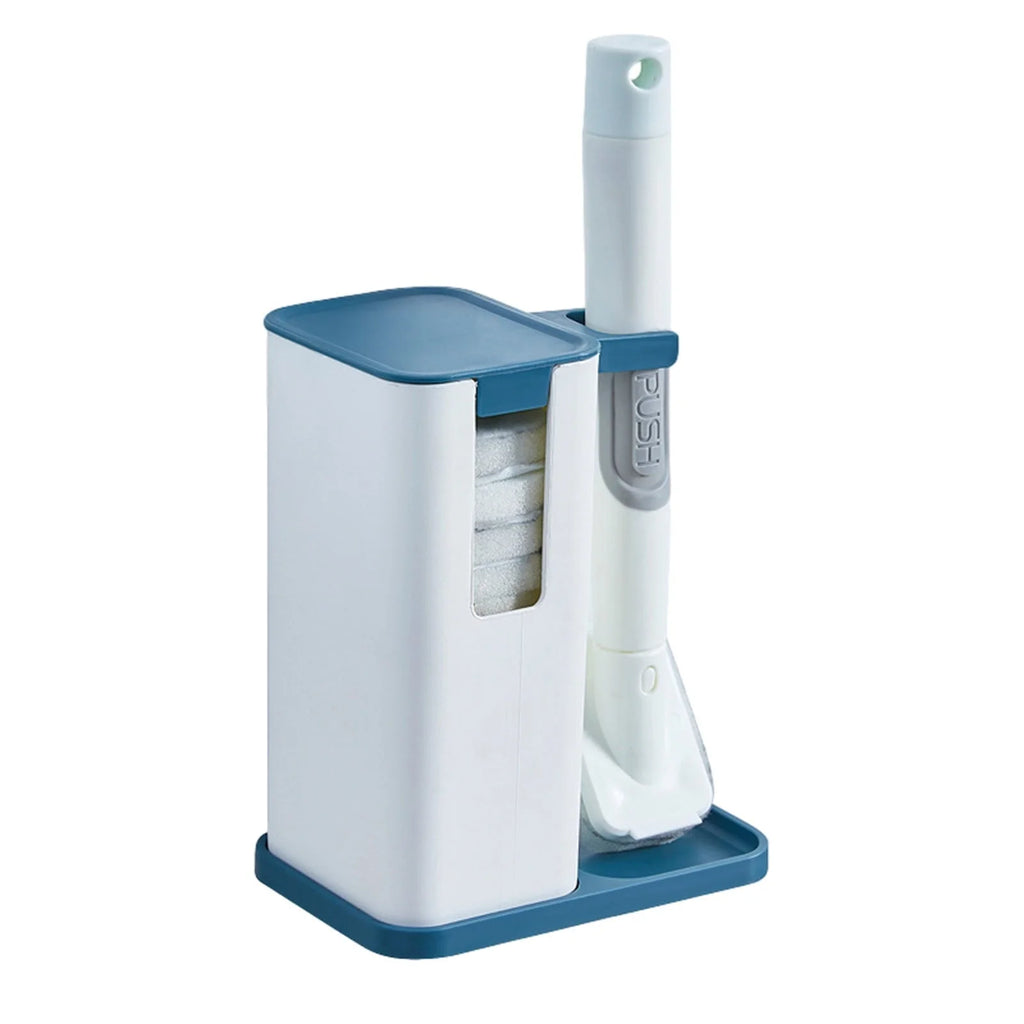 Cleaning brush with holder on a white background