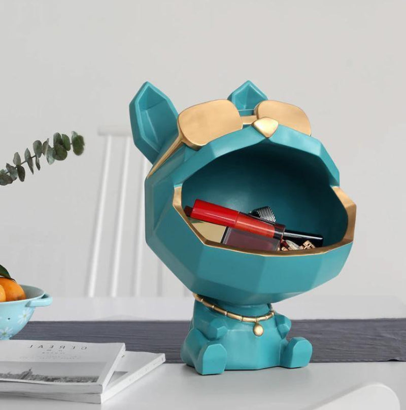 Decorative Dog Figurine Organizer Tray Multi Use Storage