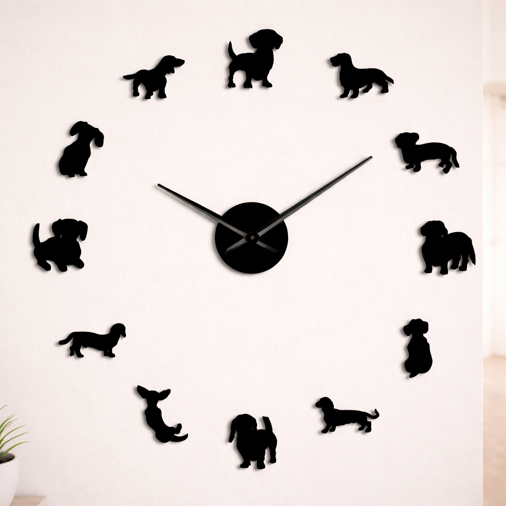 Dog Shaped Wall Clock Decor - Customizable Fun for Dog Lovers 